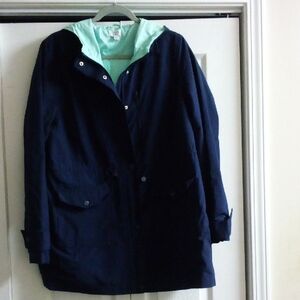 Crown & Ivy Navy and Mint Utility Jacket